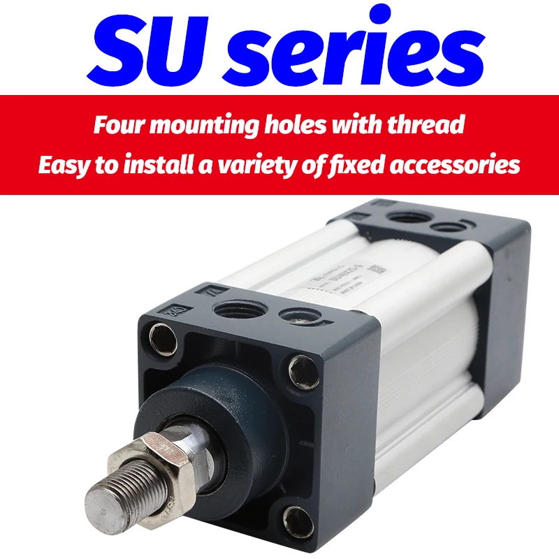 Cilindros de aire de doble acción, cilindro neumático de varilla única SU32, 40, 50mm, carrera 25-300, serie SU50X100-S SU40X75S - imagen 5