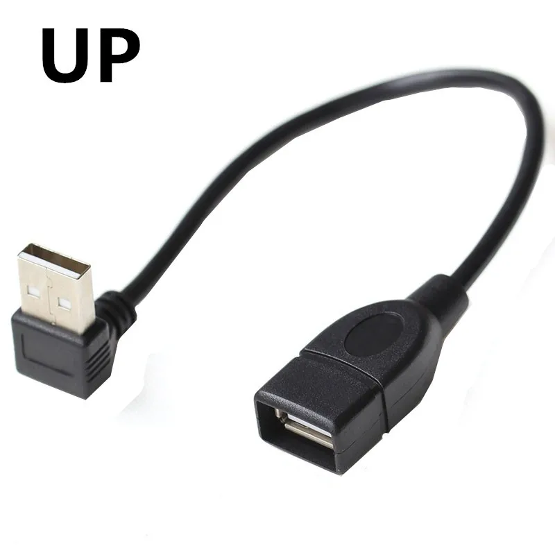 USB A hembra a USB A macho 90 grados izquierda/derecha/arriba/abajo ángulo adaptador de extensión cable USB2.0 macho a hembra cable 10cm - imagen 5
