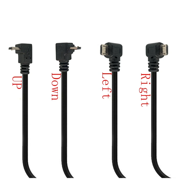 Adaptador de conector de extensión Micro USB 2,0 de 5 pines macho a hembra, Conector de enchufe largo de 90 grados, ángulo derecho, Izquierdo, arriba y abajo - imagen 5