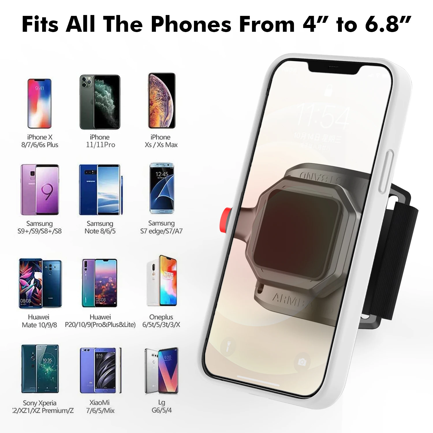 Brazalete Soporte para teléfono para correr, senderismo, Fitness, pulsera deportiva Universal de montaje rápido, soporte para teléfono móvil para iPhone Samsung - imagen 4