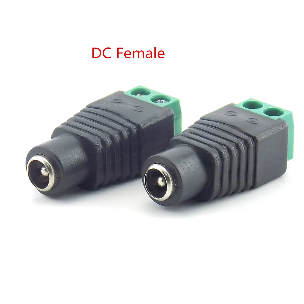 1/2/10 Uds 12V DC macho DC hembra enchufe BNC conector macho CCTV Cable de alimentación CC 2,1x5,5mm adaptador BNC para tira de luz Led - imagen 5