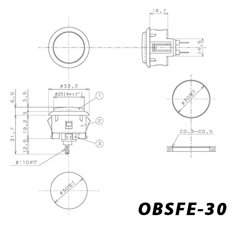 Sanwa OBSFE30 Botón de Arcade silencioso, botones auténticos para máquina arcade, gabinete de bricolaje, JAMMA - imagen 2