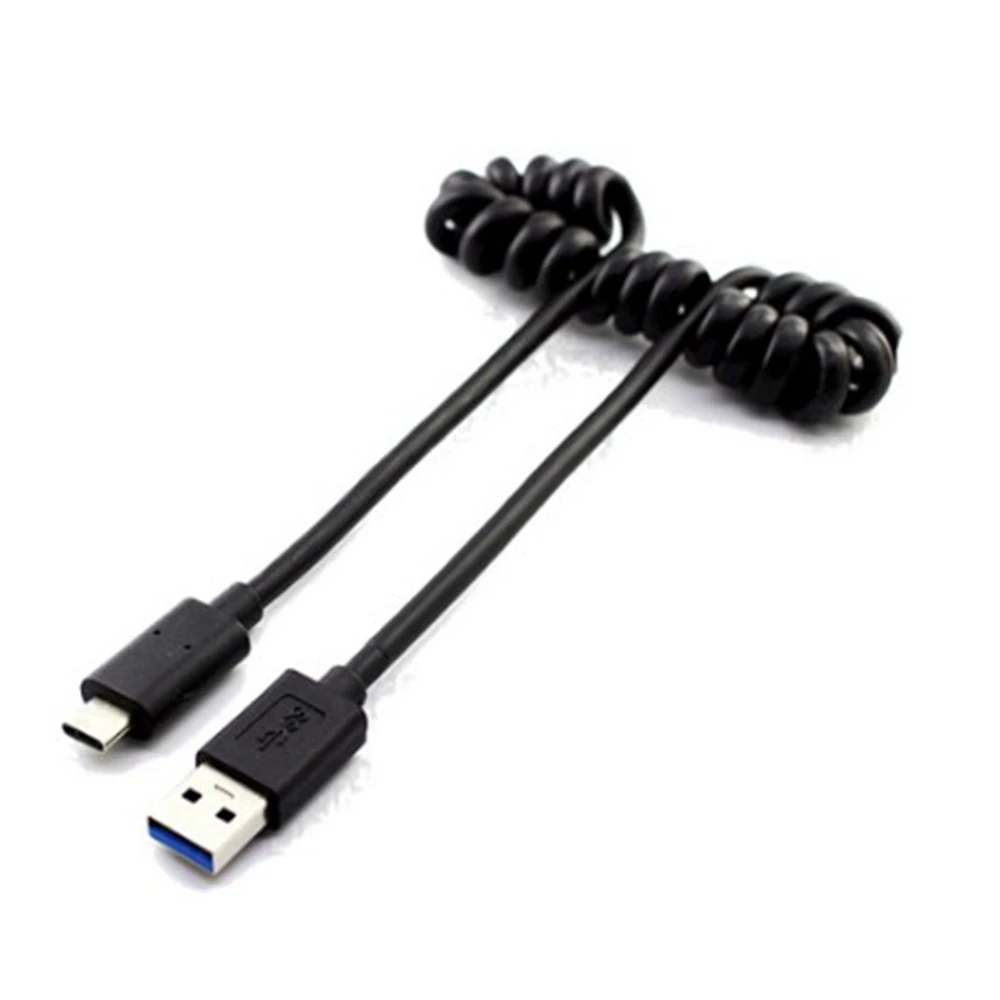 Cable de datos de transferencia USB 3,1, Cable retráctil de alta velocidad, USB 3,0 tipo C macho a macho, 1M