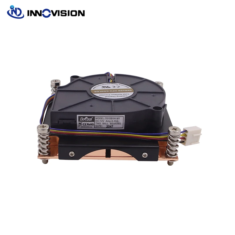 Disipador de calor de servidor 1U para LGA2011, enfriador de CPU LGA 2011 2066 con ventilador de 8015MM, TDP de hasta 120W, paso de montaje de 80MM, forma cuadrada, nuevo - imagen 3