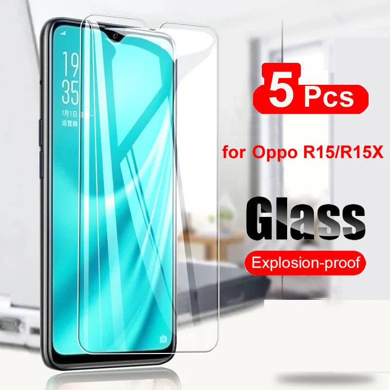 Protector de pantalla de vidrio templado para móvil, película frontal a prueba de explosiones, para Oppo R15X R15 Pro, 5 piezas, R15