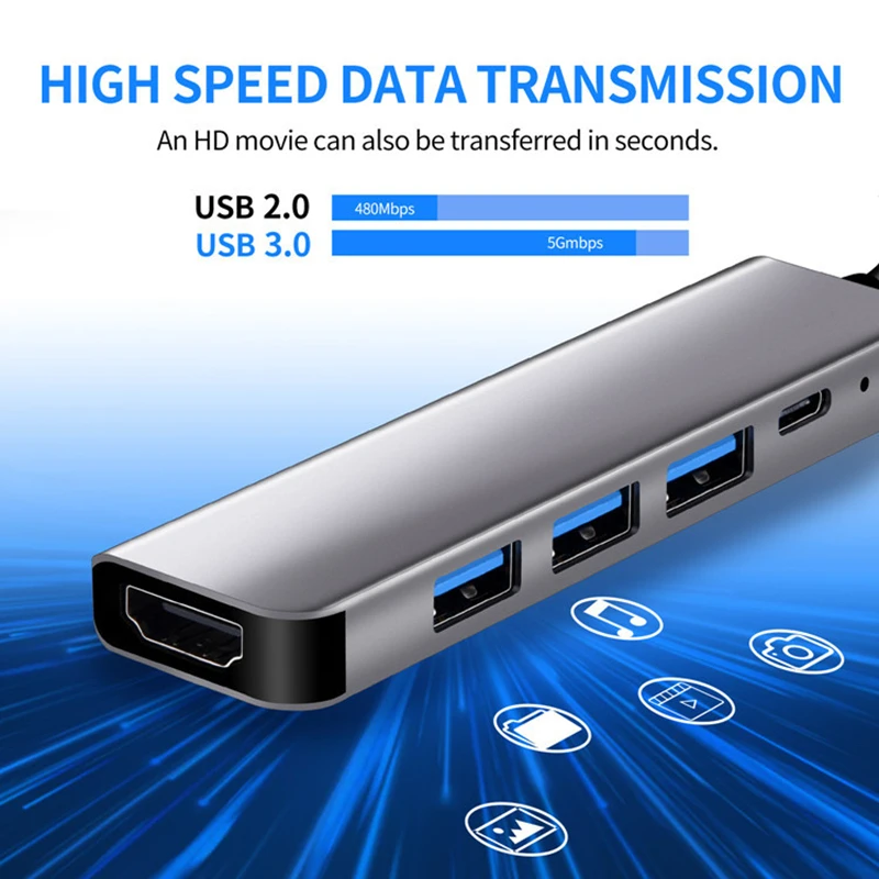 Hub USB C a HDMI 4K con Carga PD para MacBook iPad Samsung - imagen 5