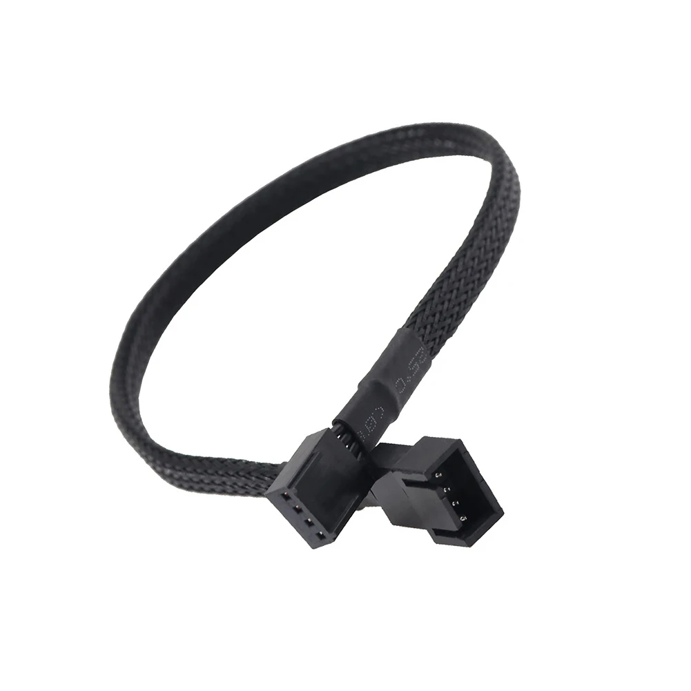 Cable de extensión de ventilador de 30cm, 4 pines, sistema de refrigeración de ordenador, placa base, carcasa de PC, Cable de extensión de ventilador de CPU, negro