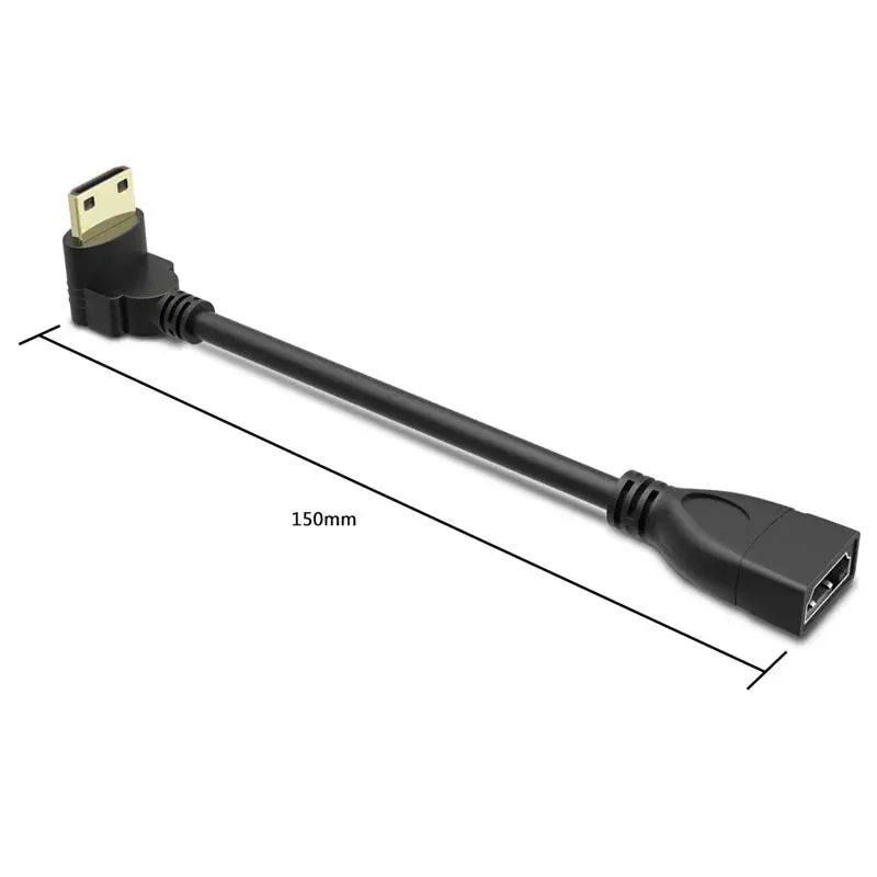 Adaptador Mini HD macho a hembra de alta calidad, Cable convertidor chapado en oro de 90 grados, Conn HDTV de alta velocidad - imagen 2