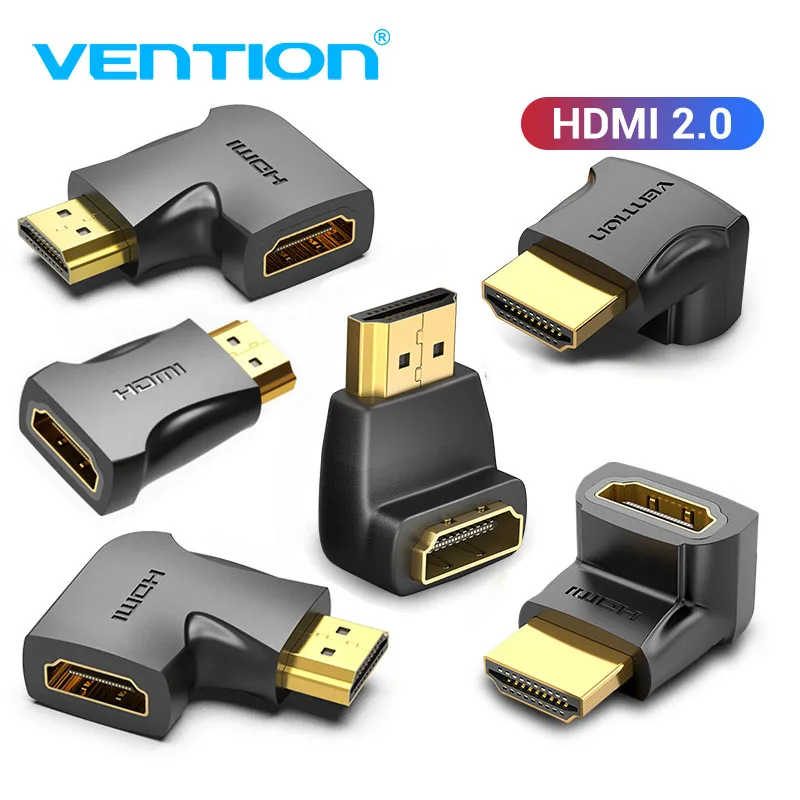 Adaptador Vention HDMI 270 ángulo recto de 90 grados HDMI macho a HDMI hembra convertidor para PS4 HDTV HDMI Cable 4K HDMI 2,0 extensor