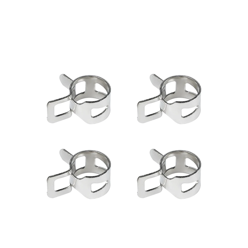 Accesorios de aro de abrazadera niquelado de acero al manganeso, 4 piezas para aros de tubo suave de 10x13mm, abrazaderas de aro - imagen 4