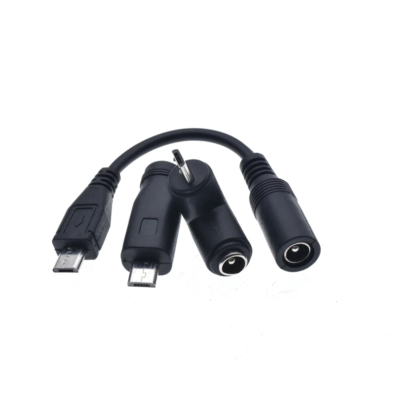 Adaptador de corriente Micro DC 5,5x2,1mm a Micro USB 5V DC, Conector de cable de carga de alimentación es adecuado para teléfonos móviles, tabletas