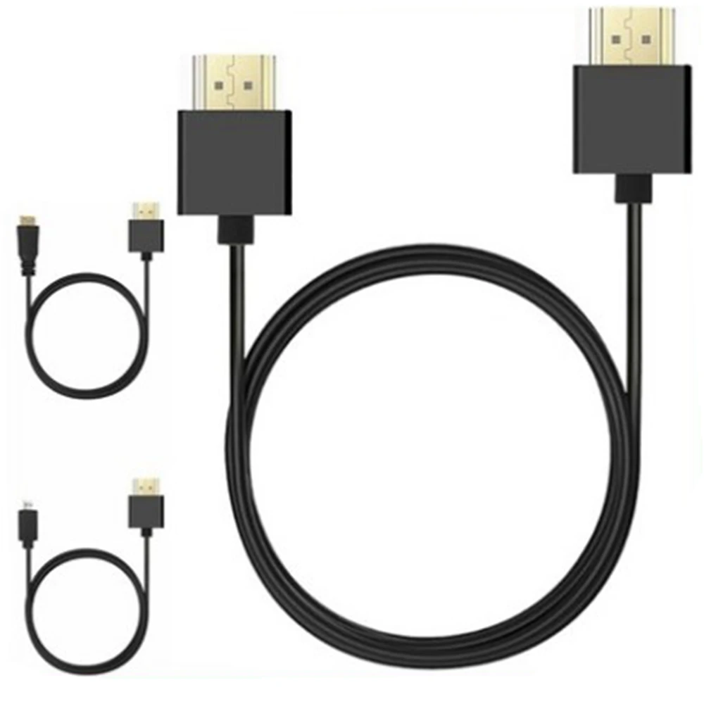 OD 3,0 mm Super Weiche Dünne Micro HD-kompatibel stecker auf HDTV y Mini HD-compatibilidad Kabel 2k 4k hd @ 60hz Х-gewicht Tra - imagen 2
