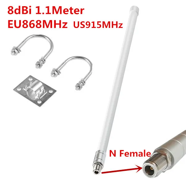 8dbi 110CM EU 868 US915MHz LORA antena N Bobcat helio HNT mineros antena de fibra de vidrio IOT wan módulo al aire libre RFID RAK Nebra