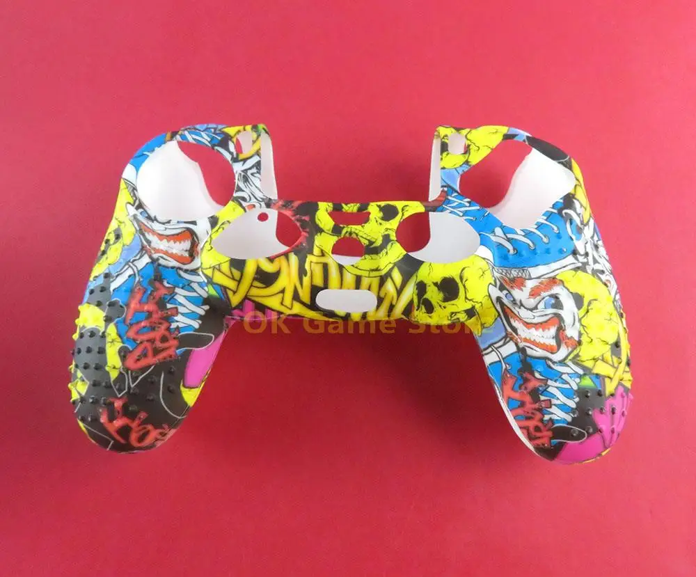 Funda de goma de Gel de silicona suave para SONY Playstation 4, controlador de PS4, funda protectora de Graffiti para PS4 Pro, Gamepad delgado, 1 ud. - imagen 5