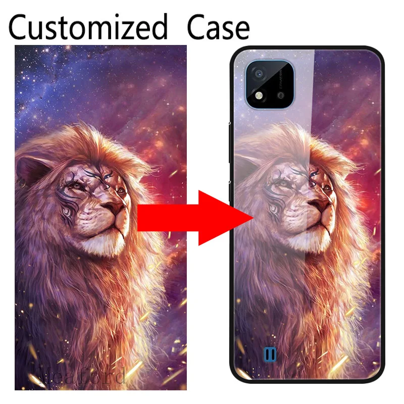 Funda de teléfono de vidrio personalizada para OPPO Realme 9 Pro Plus 9i GT Master Neo 3 2 2T Find X5 Lite, foto personalizada DIY