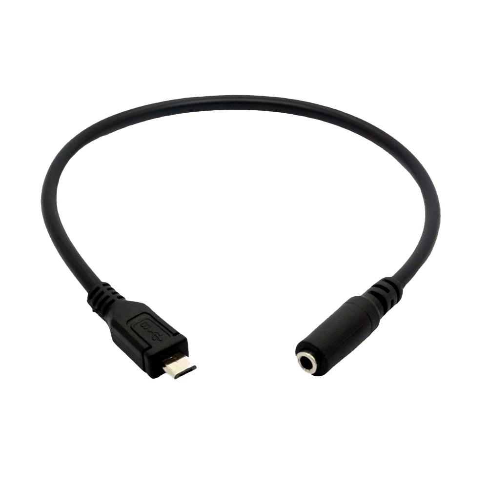 1 unidad Micro USB 5 pines macho a conector hembra de 3,5mm AUX sincronización de Audio Cable adaptador de auriculares 30cm 50cm - imagen 4