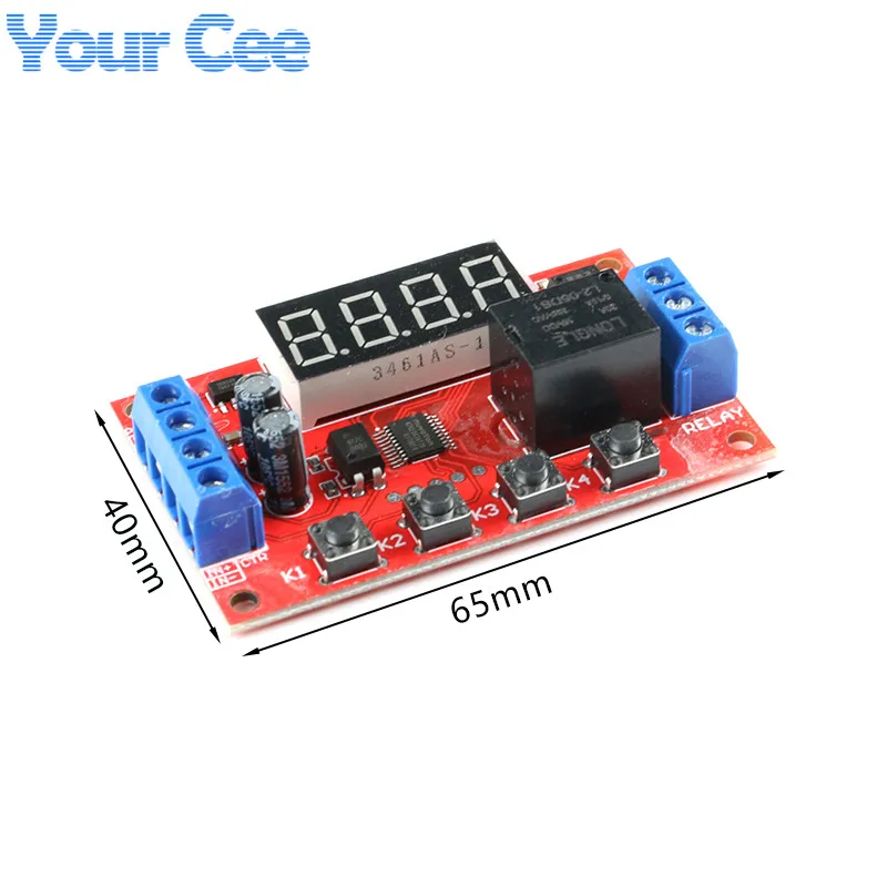 Relé de sincronización Digital, temporizador, interruptor de gatillo de retardo DC 5V 12V 24V 10A, interruptor de Control de temporizador LED, módulo de relé de retardo de tiempo ajustable - imagen 3
