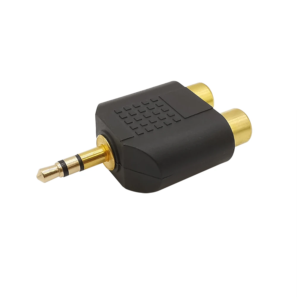 Conectores macho a hembra RCA, divisor estéreo de 3,5mm, adaptador de Cable de Audio M/F, 2/5 piezas, chapado en oro, 3,5mm - imagen 5