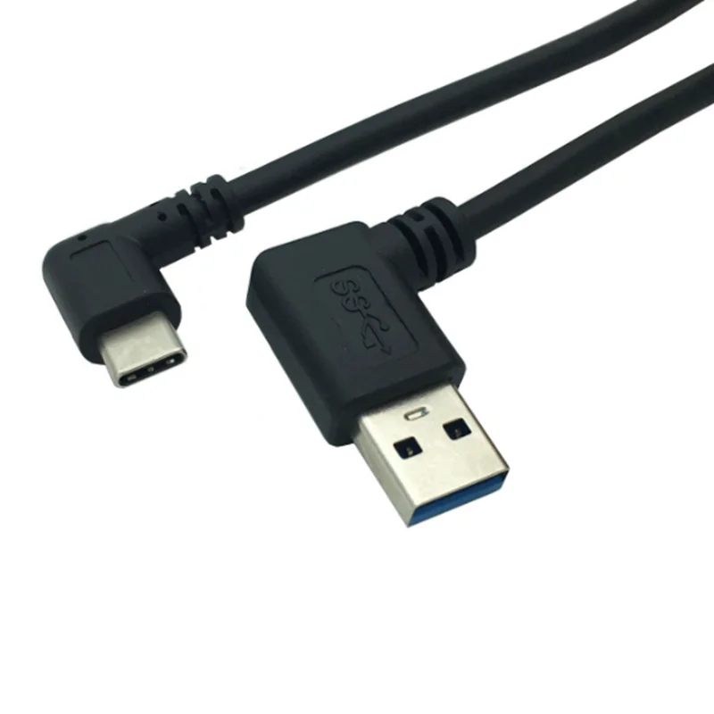 Ángulo de 3,3 pies TYPE-C reversible USB 3,1 El ángulo de USB-C es de aproximadamente 90 grados hacia arriba y hacia abajo Cable de datos macho tipo USB 3,0 A 100 CM - imagen 5