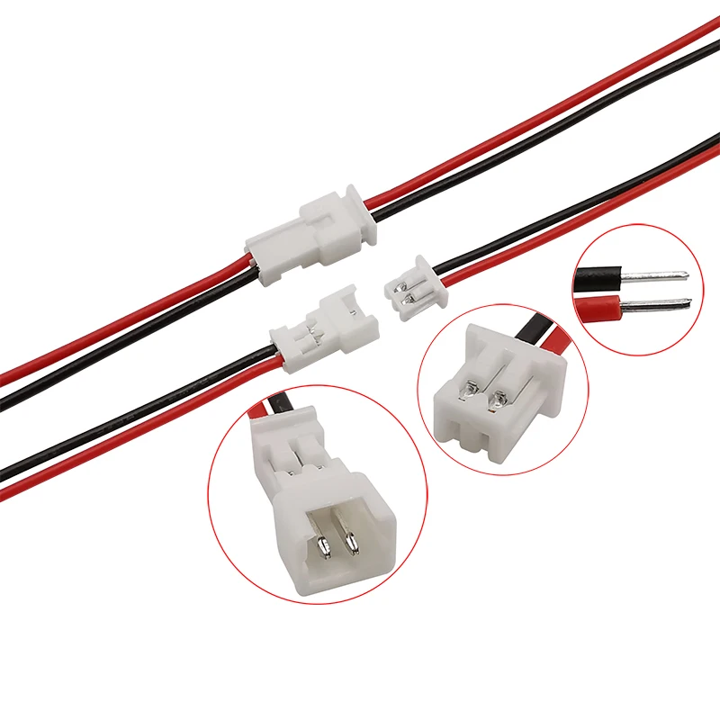 Mini Conector Micro JST de 20 piezas, Conector de Cable electrónico de paso de 1,25mm, 2 pines, enchufe macho/hembra, 15CM, 28AWG - imagen 4