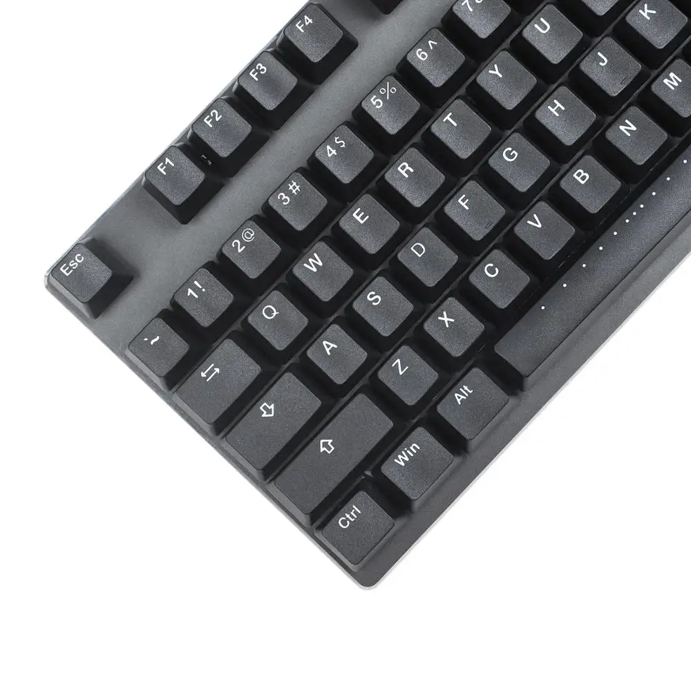 YMDK negro sin brillo a través de 108 PBT OEM perfil doble disparo para teclado mecánico estándar ANSI 104 87 61 MX