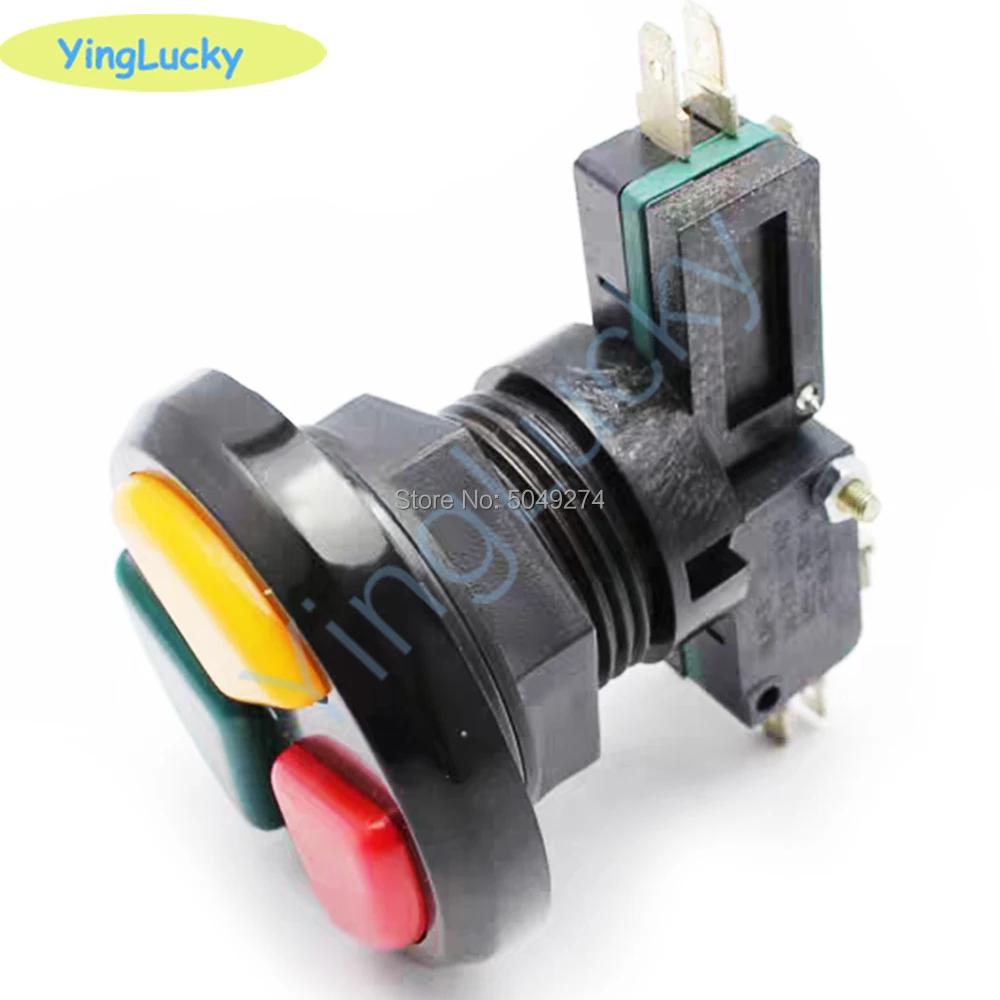 Microinterruptores 3 en 1, pulsador redondo de Triple Color, interruptor de reinicio automático para piezas de Pinball de máquina expendedora de juegos Arcade de monedas - imagen 5