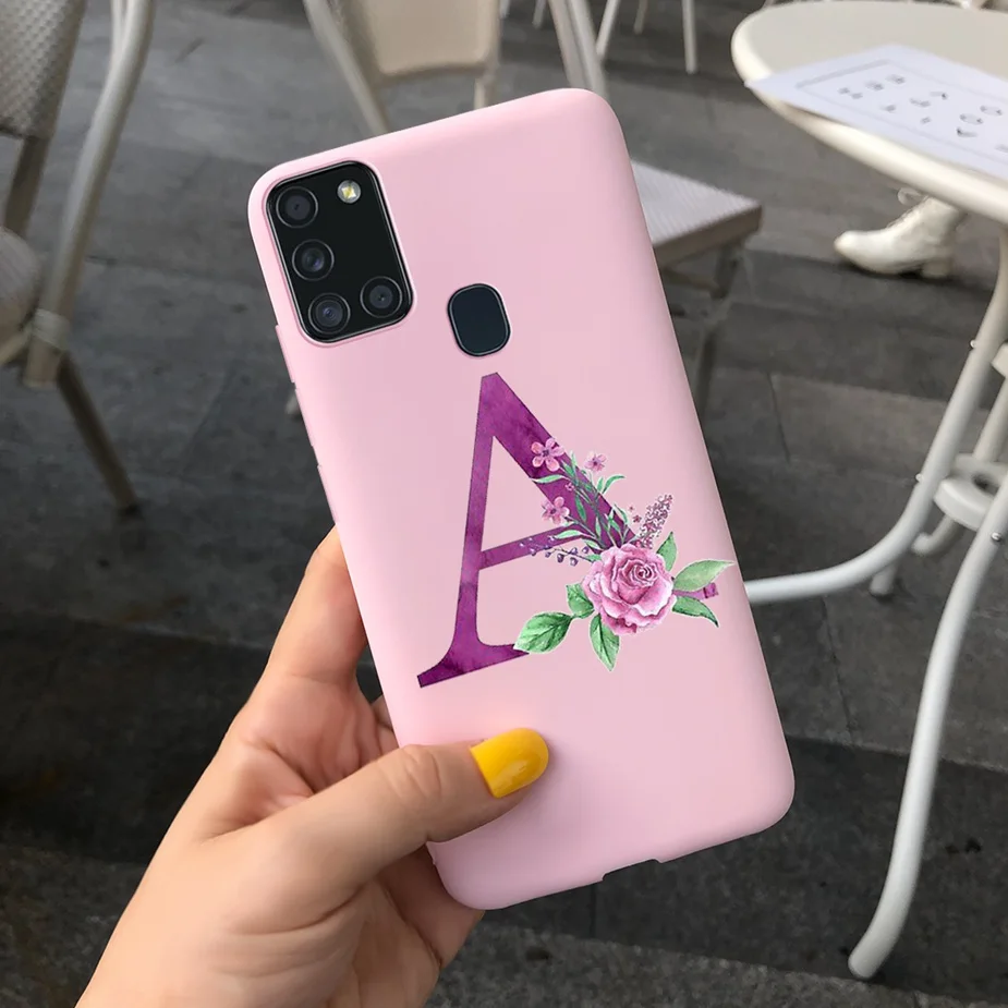 Funda de teléfono con letras A la moda para Samsung Galaxy A21s, funda de teléfono suave para Samsung A21s A217F, funda completa de 6,5 pulgadas SM-A217F A 21 s - imagen 3