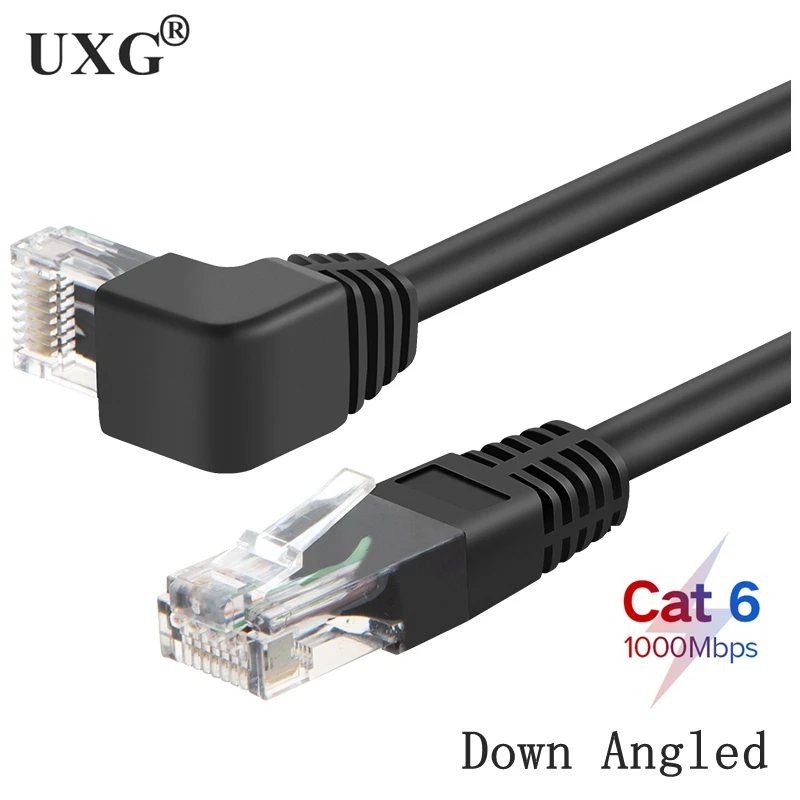 Cable Ethernet de 10m, 8m, 5m, 3m, 1m, RJ45, 26AWG, CAT6, UTP, ángulo lateral, forma de L, Cable de parche RJ45, Cable Lan, cable Gigabit CAT6, codo - imagen 5