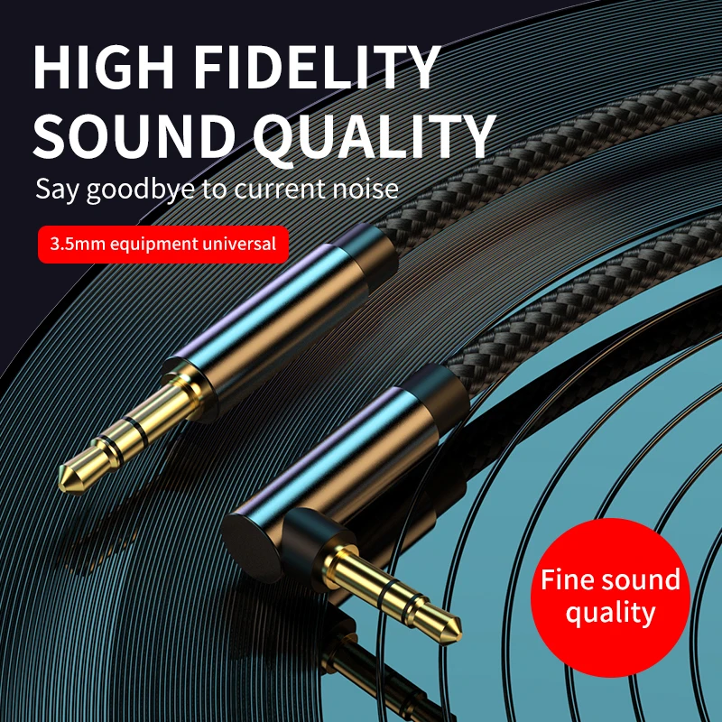 Cable Auxiliar 3.5mm Macho Codo para Auriculares Coche Samsung Xiaomi - imagen 5
