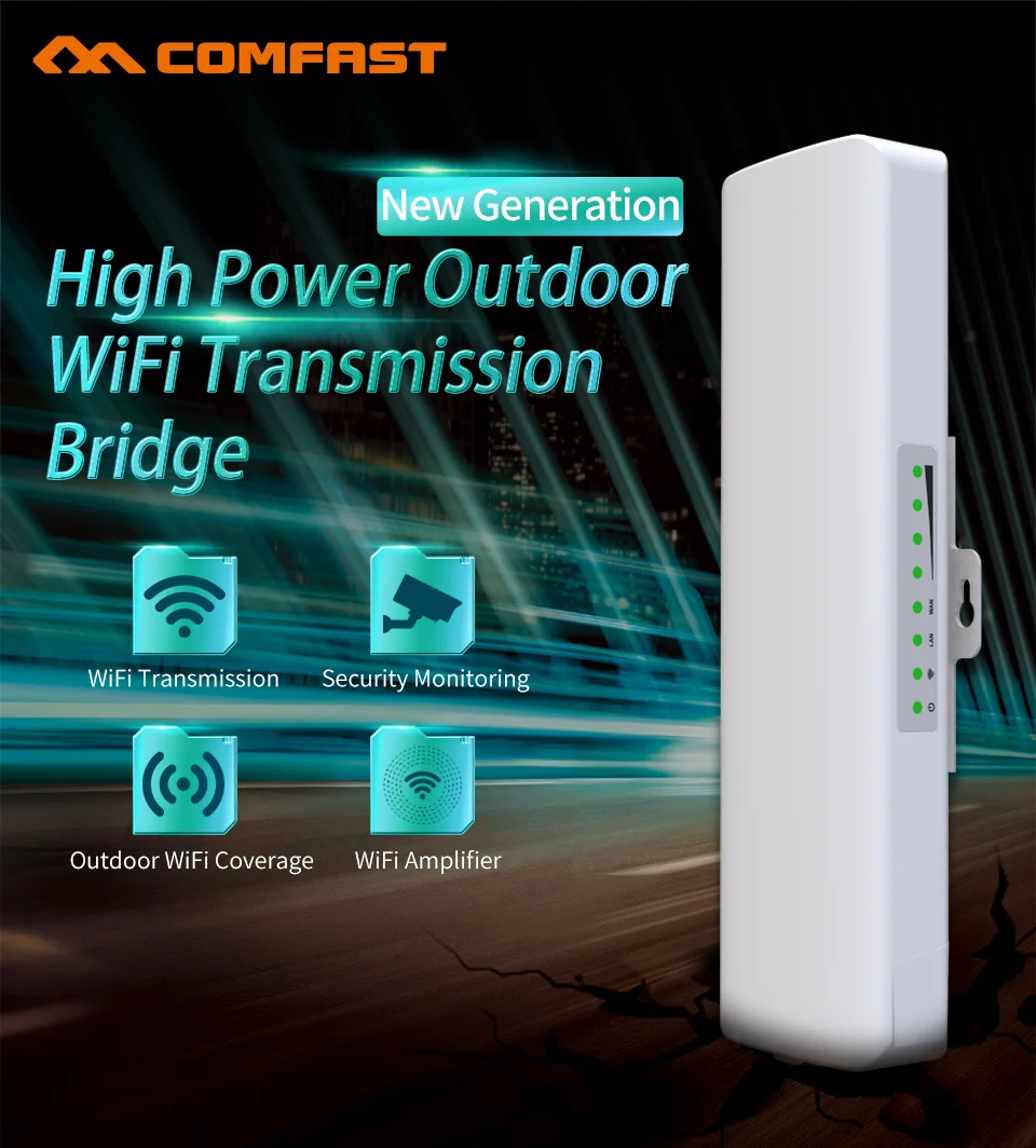 COMFAST CF-E314NV2 300Mbps 2,4 GHz Mini puente AP inalámbrico para exteriores WIFI CPE punto de acceso Dual 2*14dBi antena WI-FI Nanostation - imagen 4