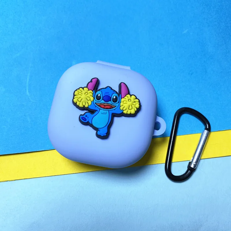 Funda para auriculares Disney Stitch para Samsung Galaxy Buds 2/Live/Pro, funda protectora de silicona para auriculares Bluetooth con gancho - imagen 5
