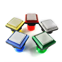 Botón Pinball LED iluminado cuadrado para máquina recreativa
