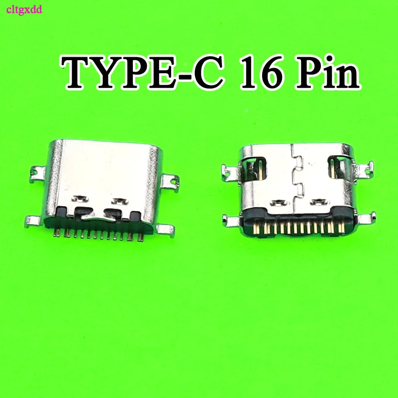 Conector USB 3,1 tipo C, conector hembra de 16 Pines, ángulo recto, guía SMT, conector USB versión 3,1, receptáculo para Lenovo S5 K520, 2 uds.