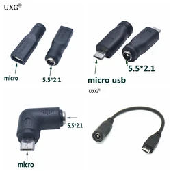 Adaptador DC 5.5×2.1mm a Micro USB – Angular 90°