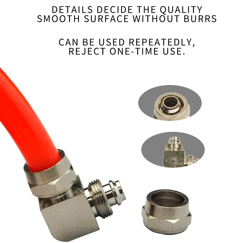 100 Uds 50 Uds PV codo de giro rápido tuerca de bloqueo de metal neumático rápido doblado de ángulo recto 90 grados - imagen 4