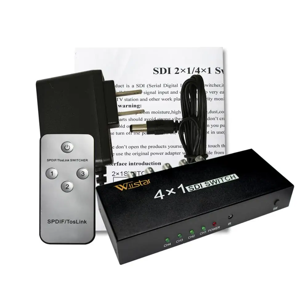 Conmutador 4x1 SDI 3G/HD/SDI 4x1 con soporte hembra BNC extensor de distribución 1080P para cámara de Monitor de proyector - imagen 5