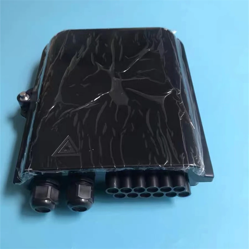 Caja de distribución FTTH de 12 núcleos, 5 uds., 20*25*5cm, caja de conexiones montada en la pared, carcasa de fibra óptica negra, buena calidad, ELINK de fábrica