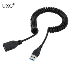 Cable USB 3.0 en espiral macho a hembra 1,5 m – Extensión flexible