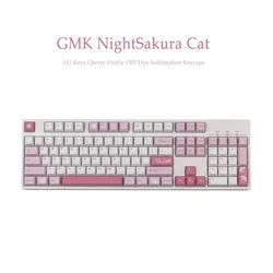 GMK NightSakura Cat Keycaps PBT – Sublimación Interruptores MX