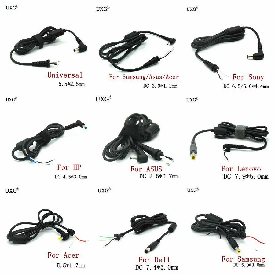Cable Alimentación Conector DC Jack Cargador Adaptador Enchufe Cable Alimentación Samsung HP Dell Sony Toshiba Asus Acer Lenovo - Vista principal del producto