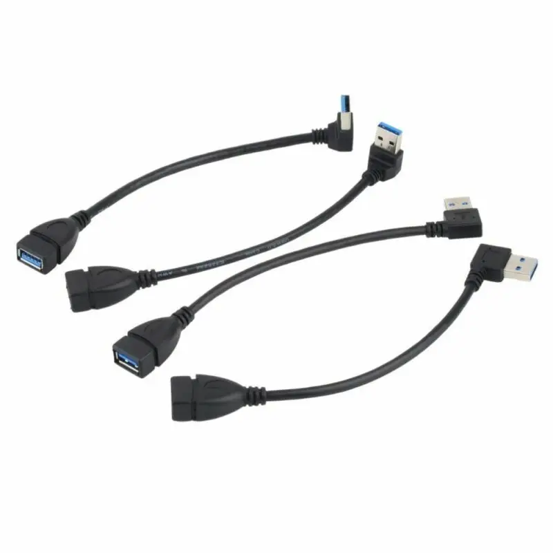 Cable adaptador USB 3,0 A macho a hembra de 90 grados, extensor de extensión de ángulo, transmisión rápida izquierda/derecha/arriba/abajo - imagen 3