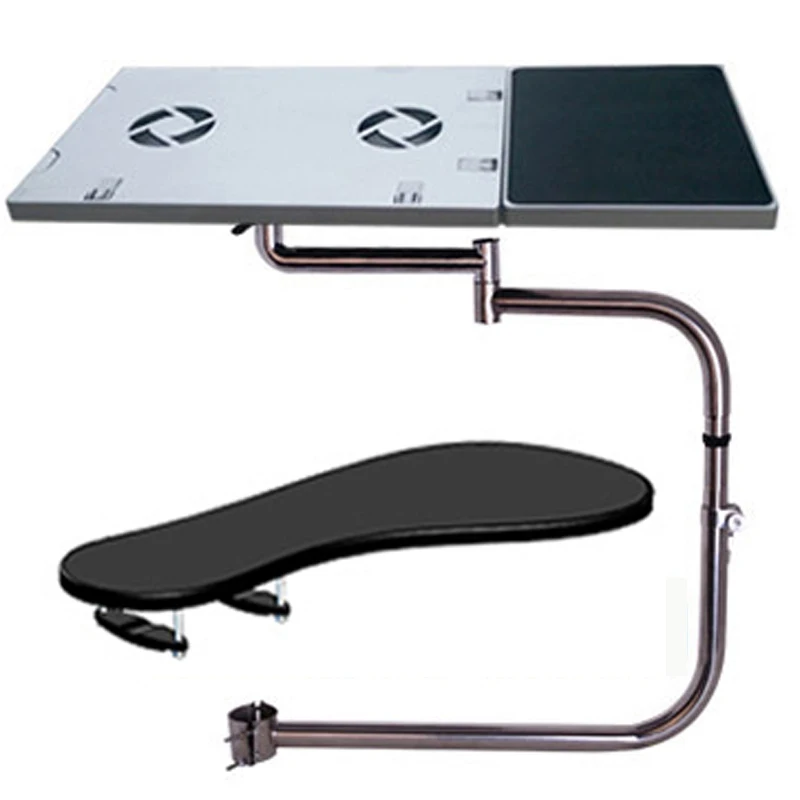 D-mount OK331-Soporte de teclado cuadrado multifuncional + alfombrilla de ratón, reposabrazos, soporte de escritorio para portátil, alfombrilla de ratón de acero inoxidable de 20kg - imagen 4