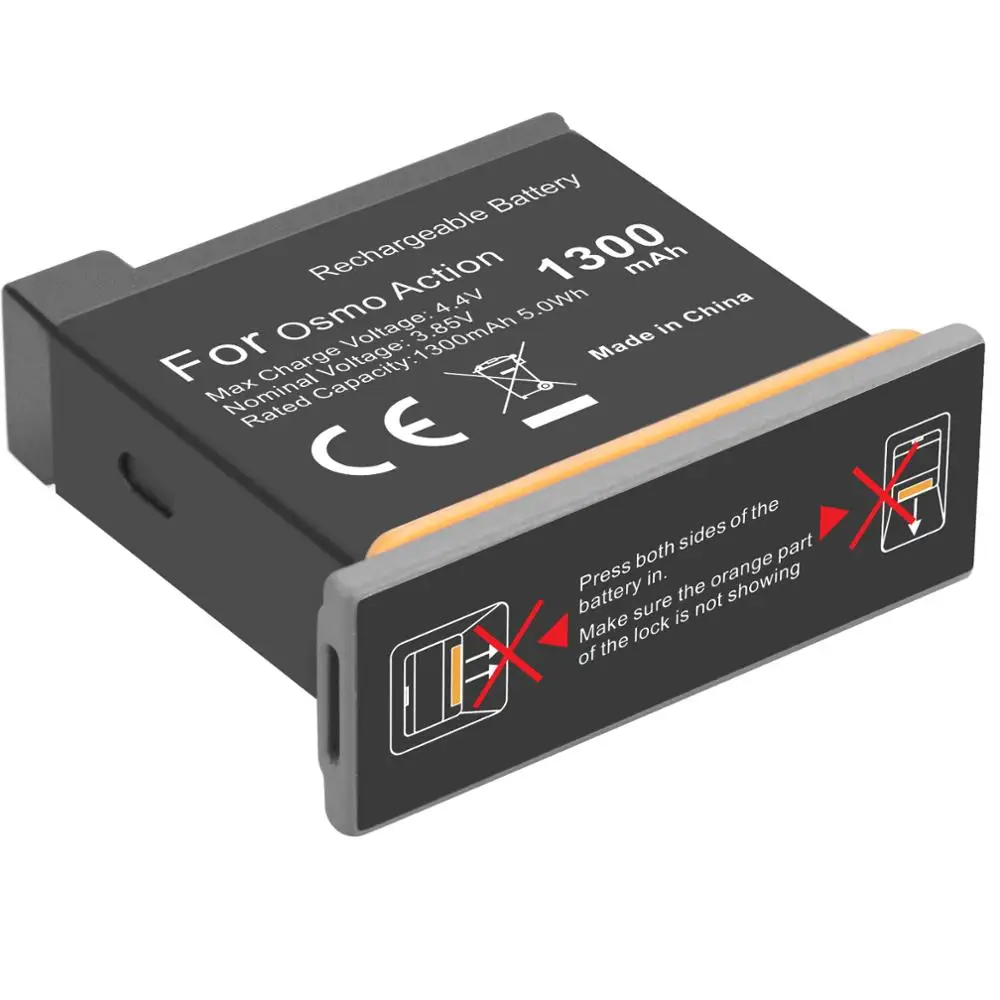 Batería OSMO action de 1300mAh + cargador rápido inteligente de 3 puertos para cámara deportiva DJI OSMO