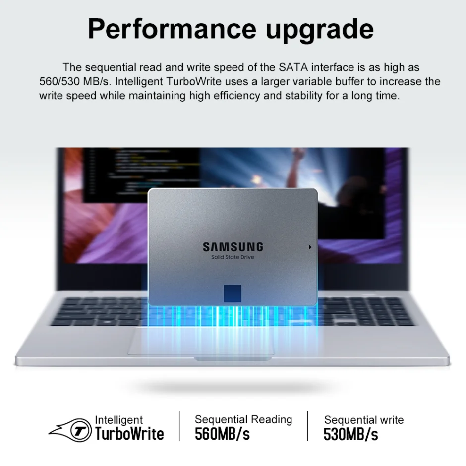 Samsung-disco duro interno HDD SATA III QLC SATA3 de estado sólido, 2tb, SSD, 1TB, 100% pulgadas, 2,5 QVO, 4TB, 8 tbinterno, nuevo 870 Original para escritorio - imagen 4