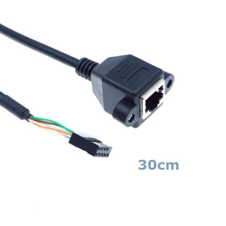 Cable Extensión Ethernet RJ45 a USB 2.0 para Montaje en Panel PC