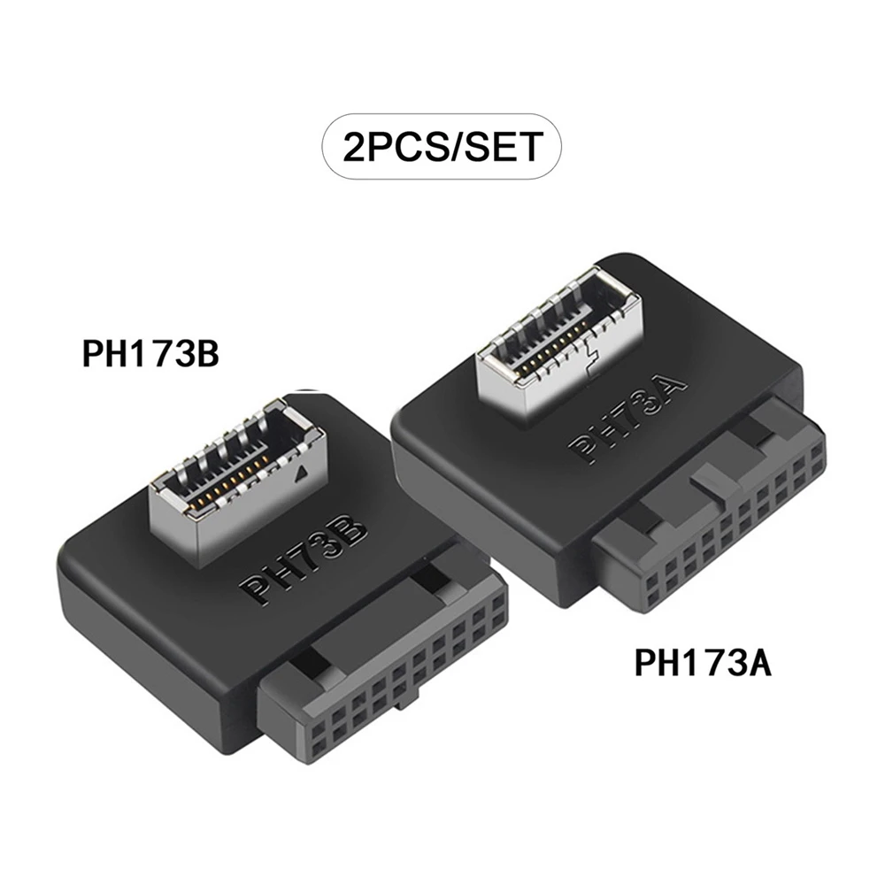 Adaptador de extensión macho para placa base, 2 piezas, Panel frontal USB 3,1, key-a, tipo-e A USB 3,0, 20 pines - imagen 3