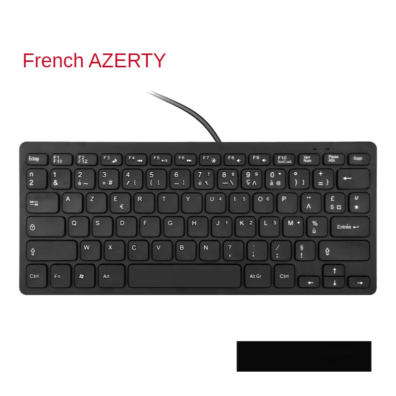 Inglés Ruso Francés Español Japonés Árabe Alemán ​ Mini teclado con cable Interfaz USB Teclados para jugadores de PC - imagen 4