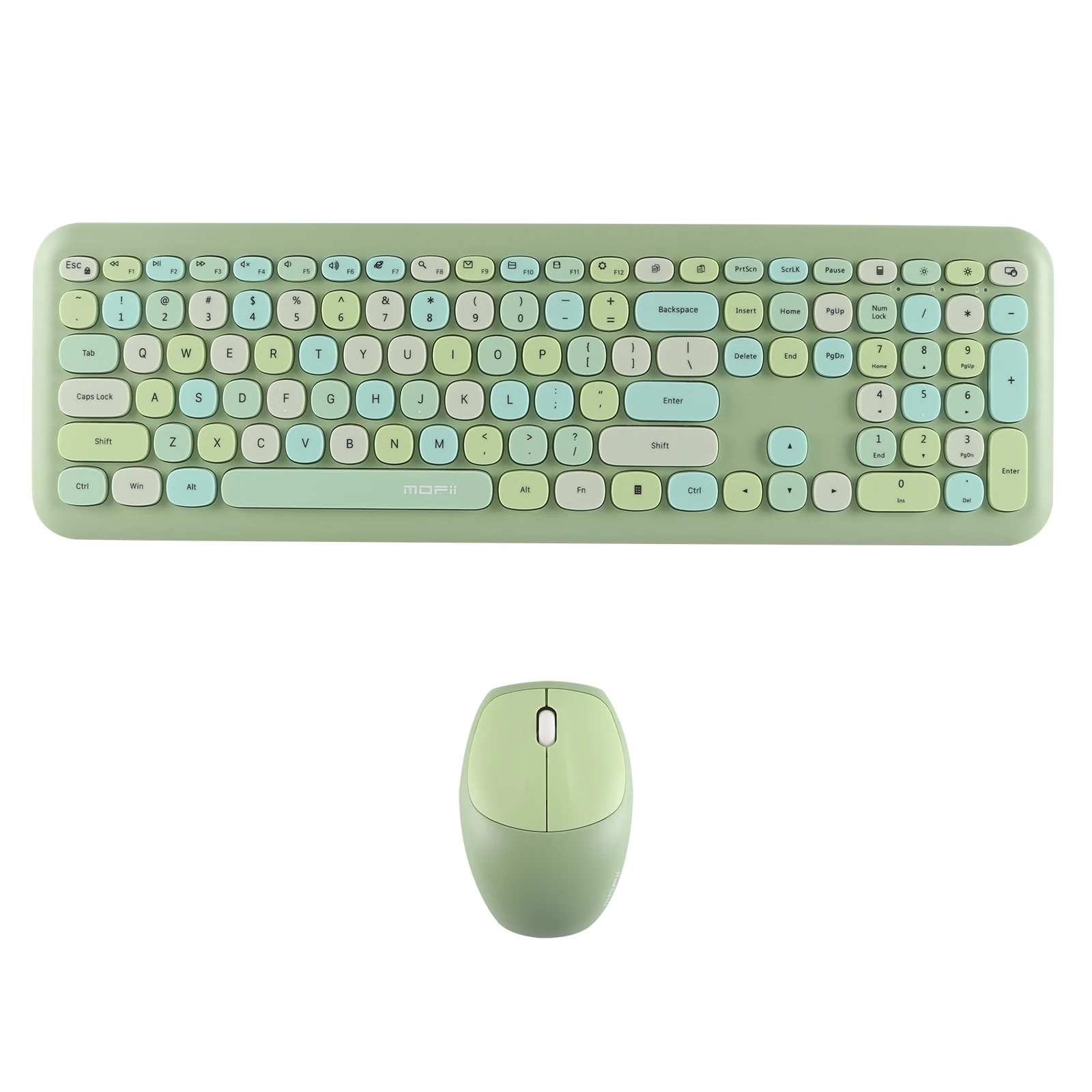 Teclado inalámbrico silencioso, 2,4G, 1200DPI, USB, óptico, colorido, 110 teclas, para ordenador, portátil y de escritorio