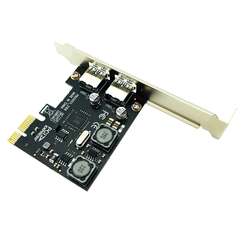 Adaptador USB 3,0 PCI Express PCI e a 2 puertos USB 3 Tarjeta adaptadora de expansión USB3 PCIe PCI-e x1 Convertidor de controlador para PC de escritorio - imagen 4