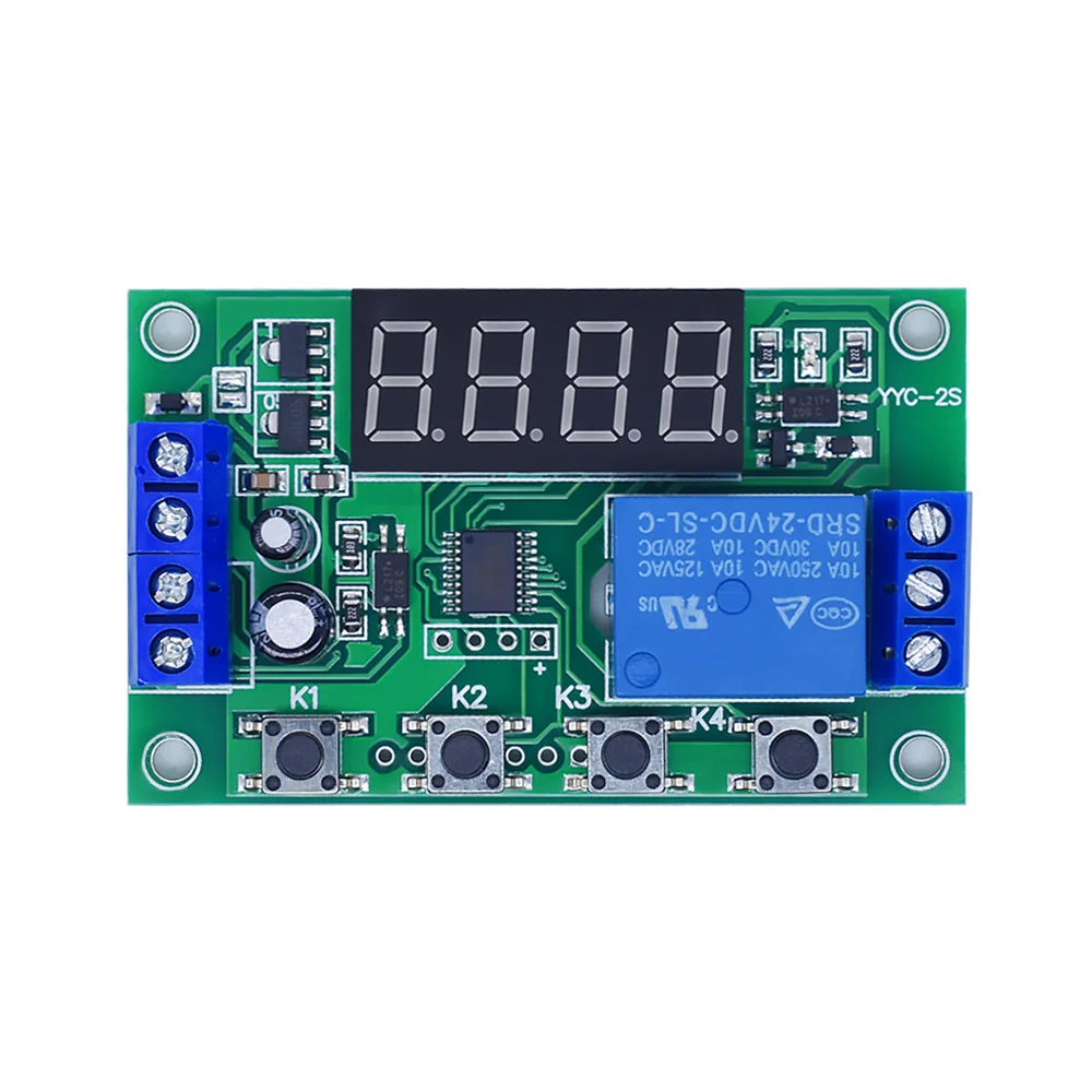 Pantalla LED de YYC-2S, módulo de relé de tiempo de retardo programable ajustable, 5V12V24V, desacoplamiento de tiempo fijo, disparador de apagado de ciclo de pulso - imagen 5